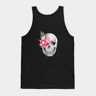 Folral Skeleton With Watercolor Flowers For Plantlovers and Floral Lovers Tank Top